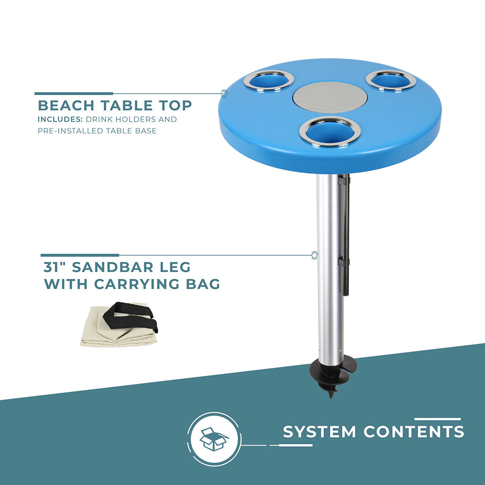 Turquoise Beach Table w/ Sand Bar Table Leg | ITC Shop Now