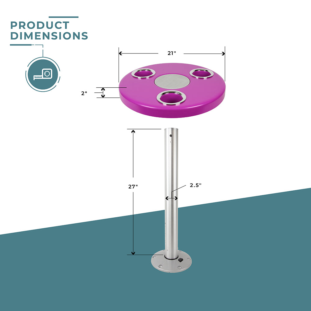 Magenta Pink Round Boat Table System | ITC Shop Now