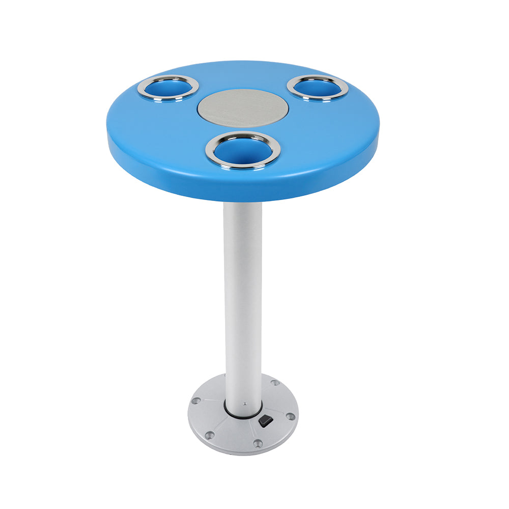 Aqua Blue Round Boat Table System | ITC Shop Now