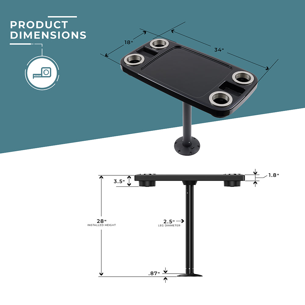 Non-lit Party Boat Table Systems