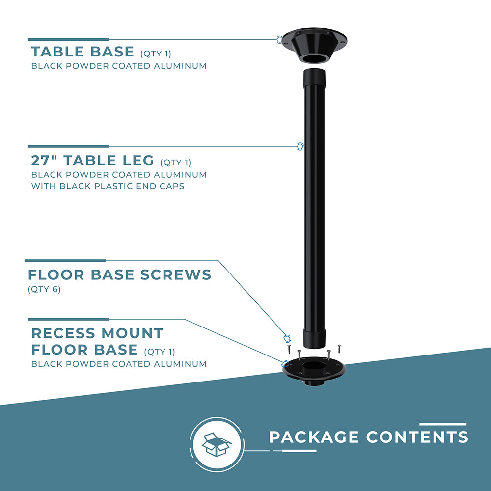 SurFit™ Table Leg Kit - Recessed Mount - Single Pack