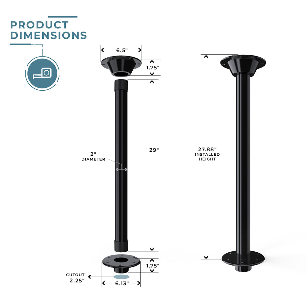 SurFit™ Table Leg Kit - Recessed Mount - Two Pack
