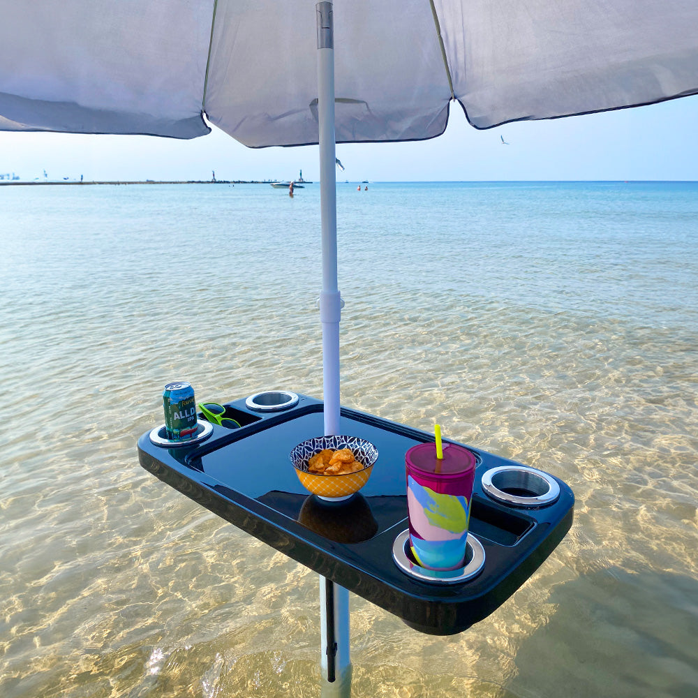 Non-Lit Party Table with Sand Bar Leg and Umbrella