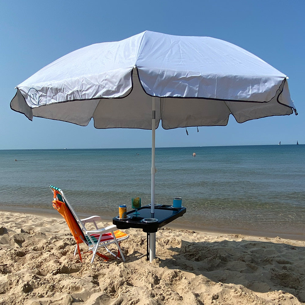 Non-Lit Party Table with Sand Bar Leg and Umbrella