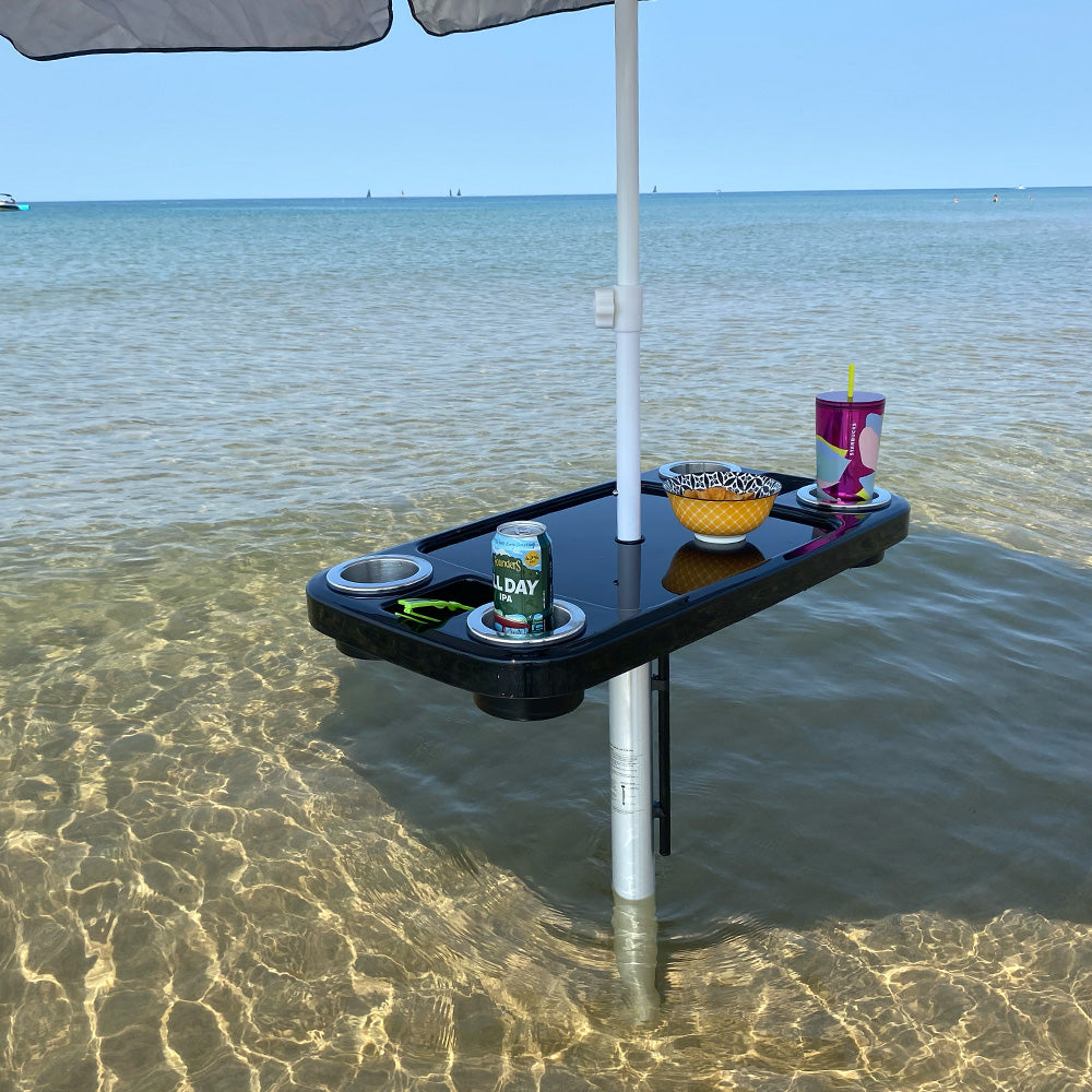 Non-Lit Party Table with Sand Bar Leg and Umbrella