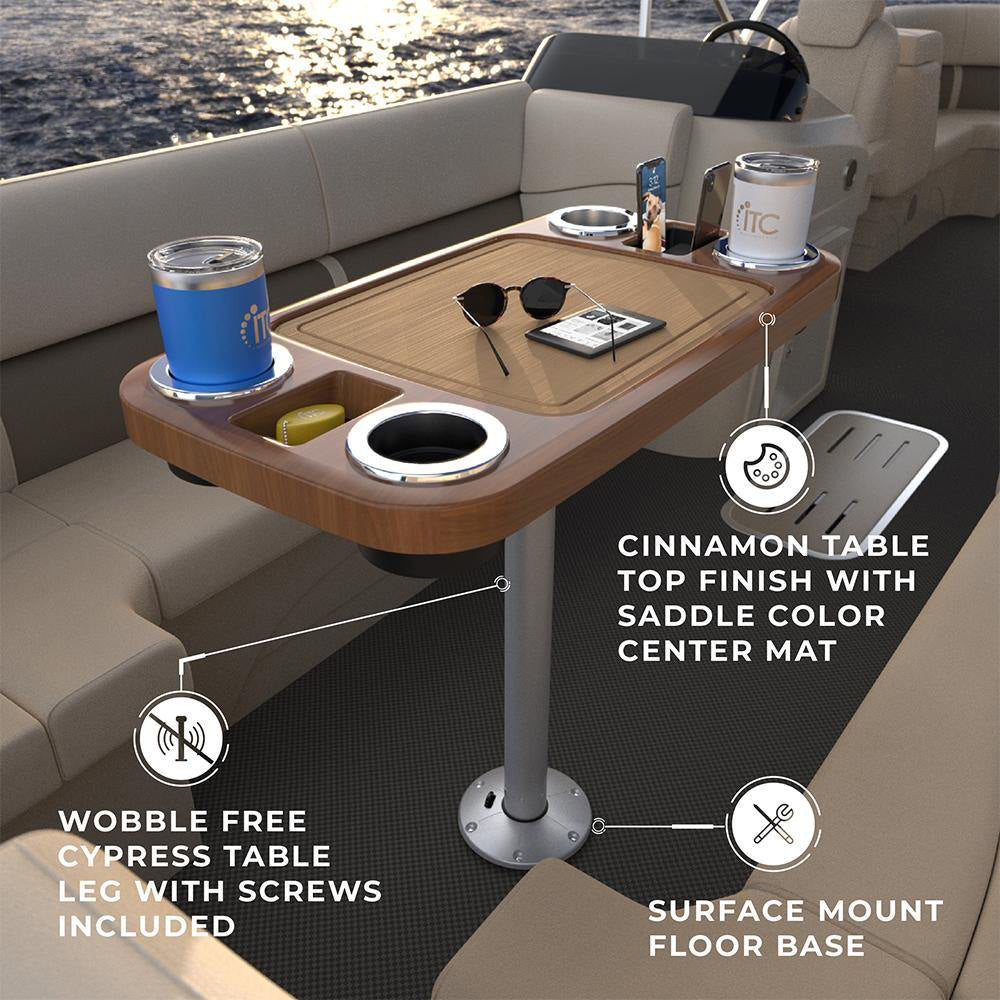Cinnamon - Non-lit Party Boat Table Systems w/ Center Foam Mat