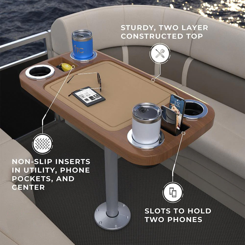 Cinnamon - Non-lit Party Boat Table Systems w/ Center Foam Mat