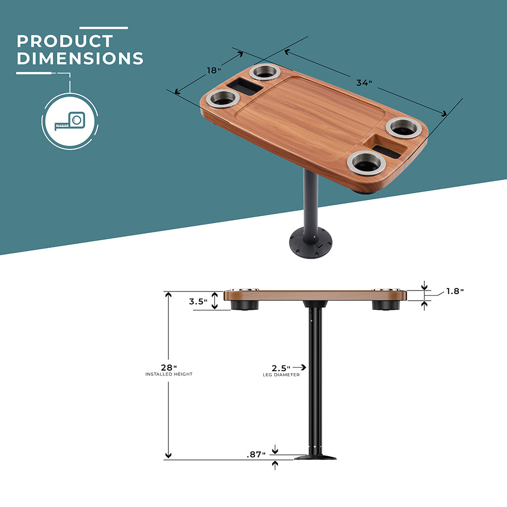 Non-lit Party Boat Table Systems