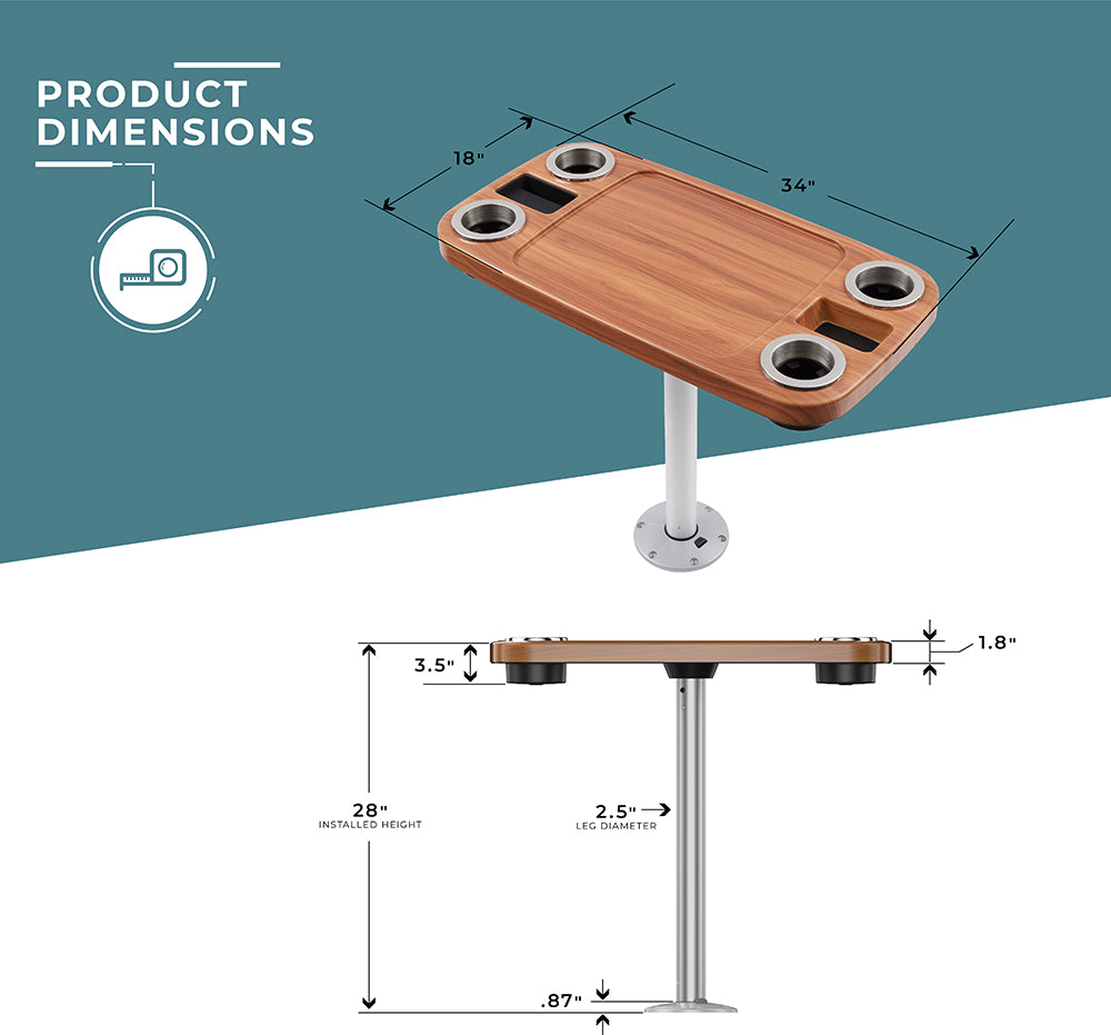 Non-lit Party Boat Table Systems