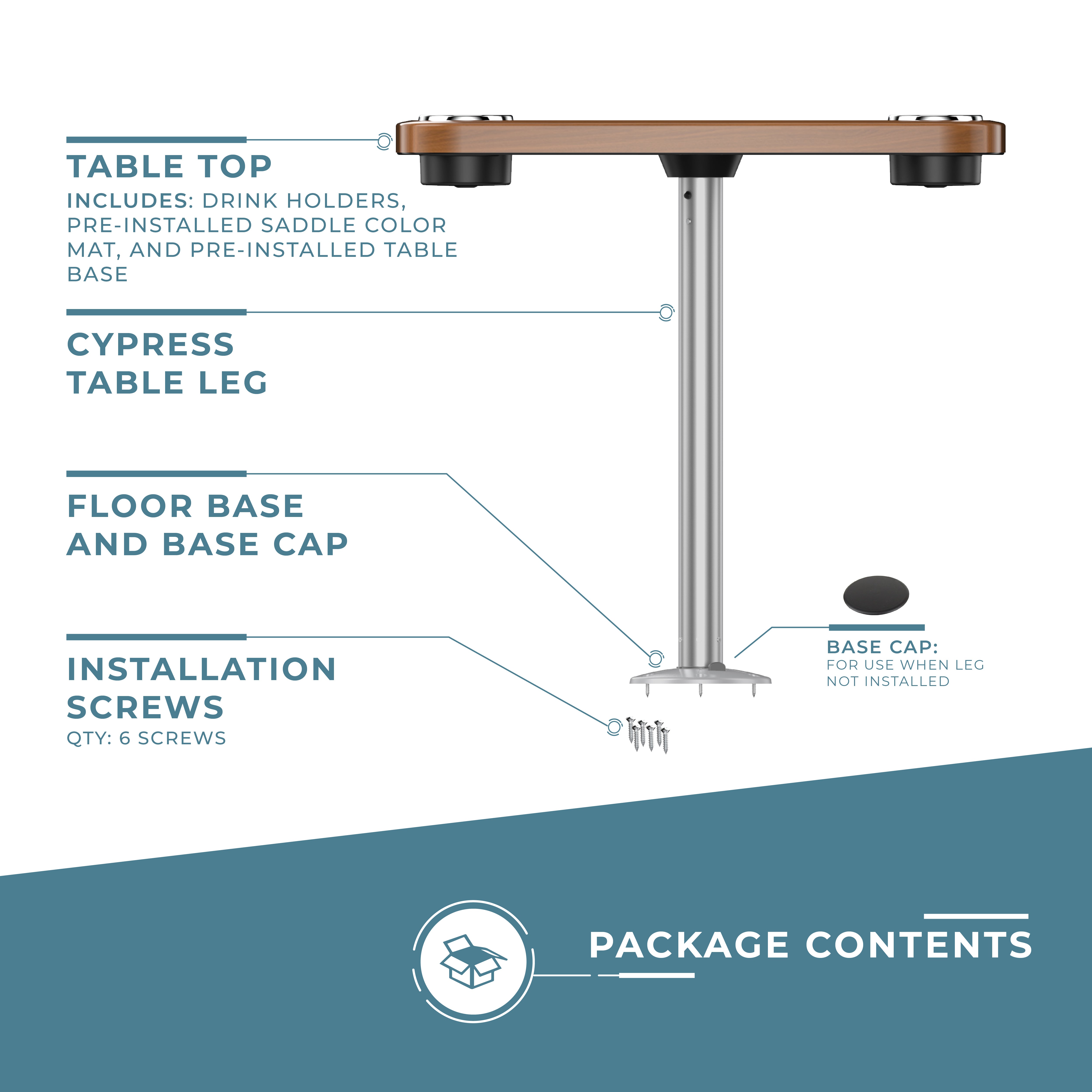 Non-lit Party Boat Table Systems w/ Center Foam Mat