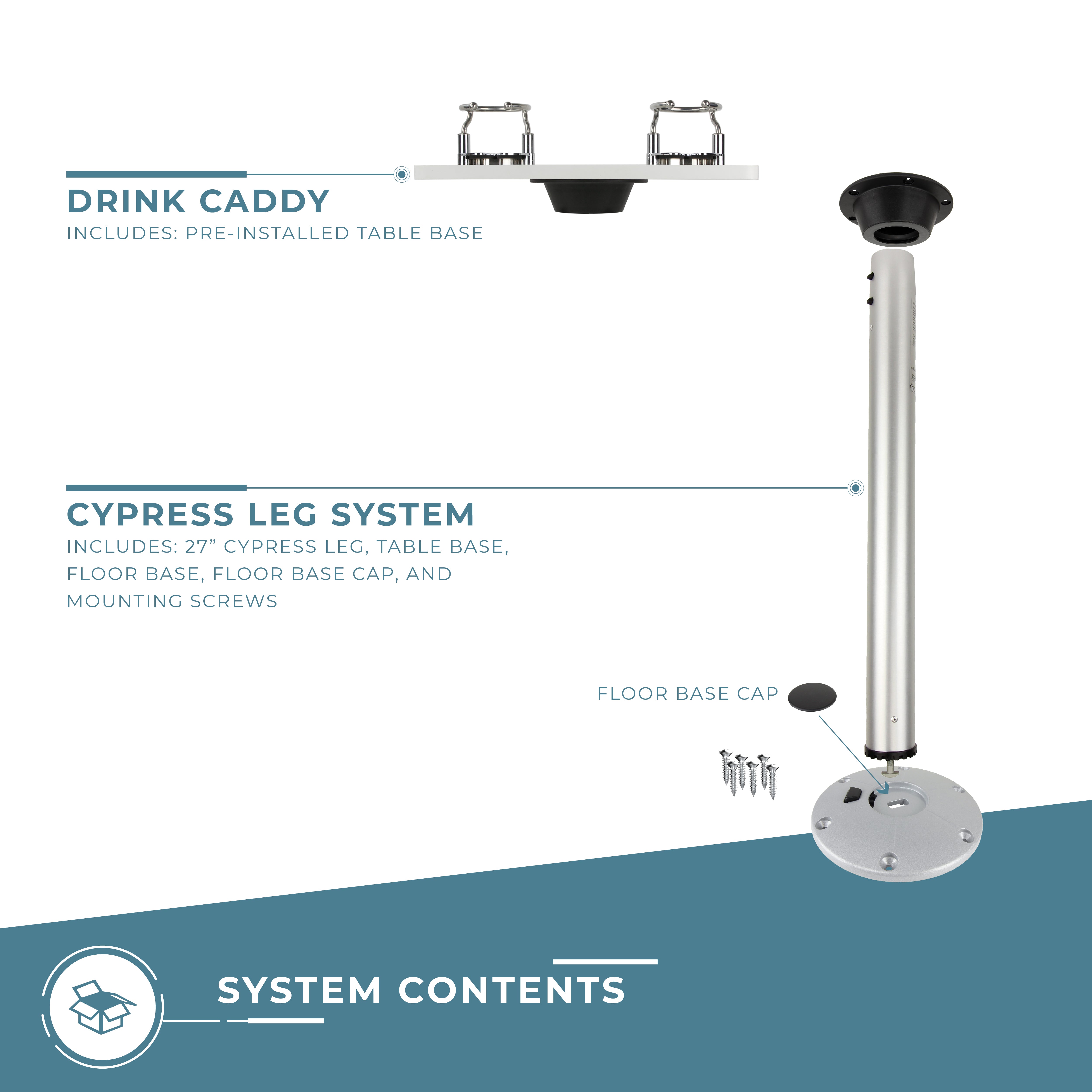 Drink Caddy Table with Cypress Leg