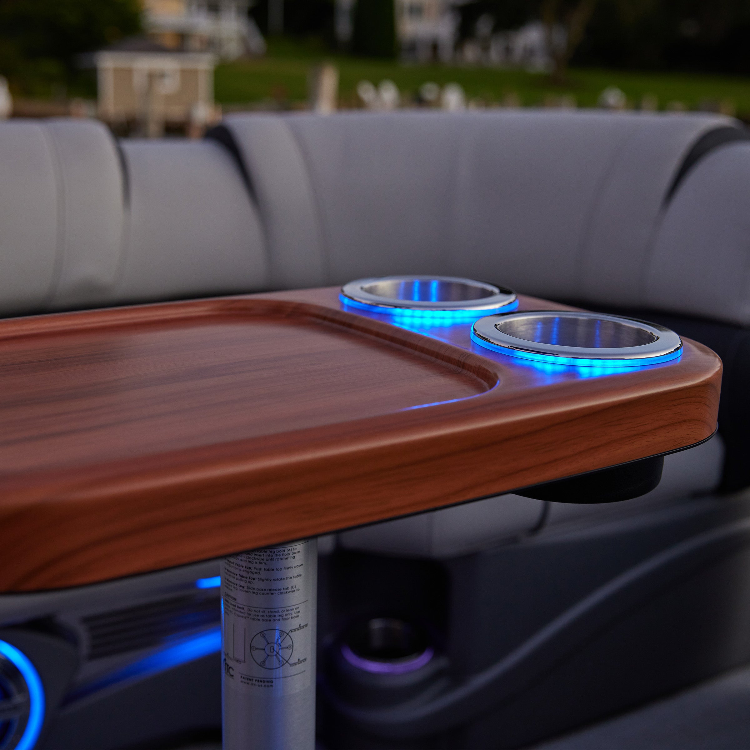 Battery Powered LED Lit Cocktail Boat Table