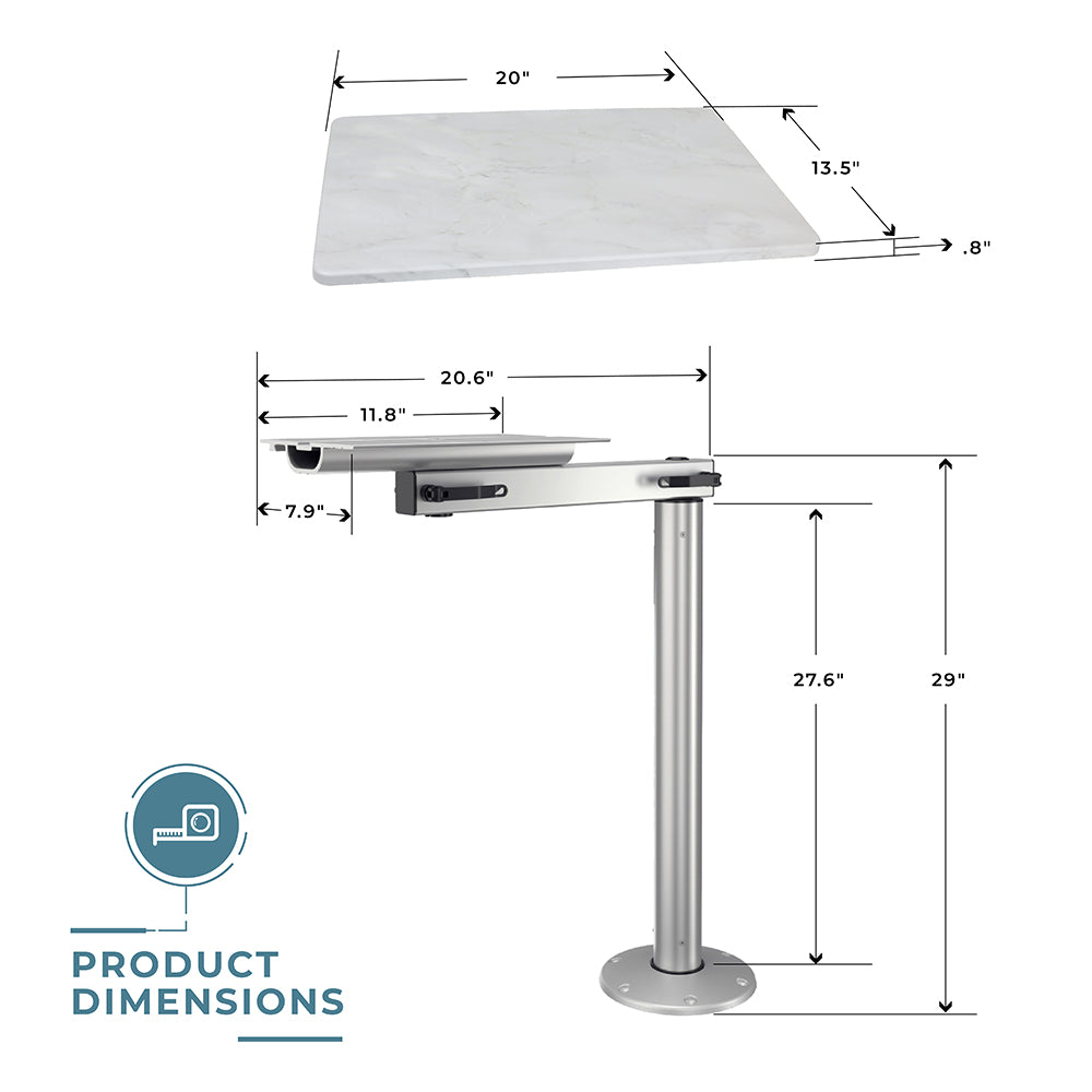 RV Side Table with MOD and Cypress Leg System