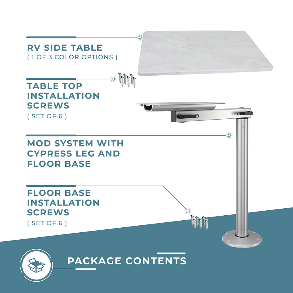 RV Side Table with MOD and Cypress Leg System