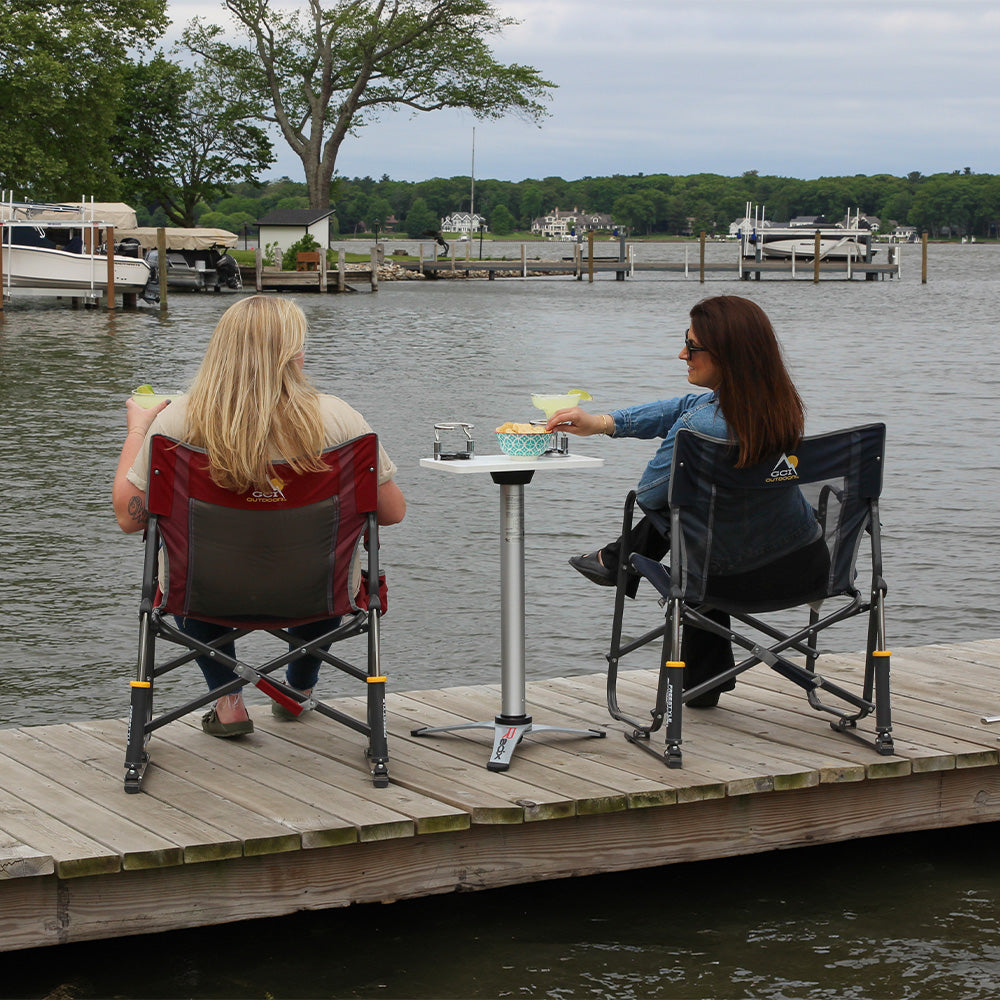 Drink Caddy Table Cypress Leg and Radix Freestanding Table Base