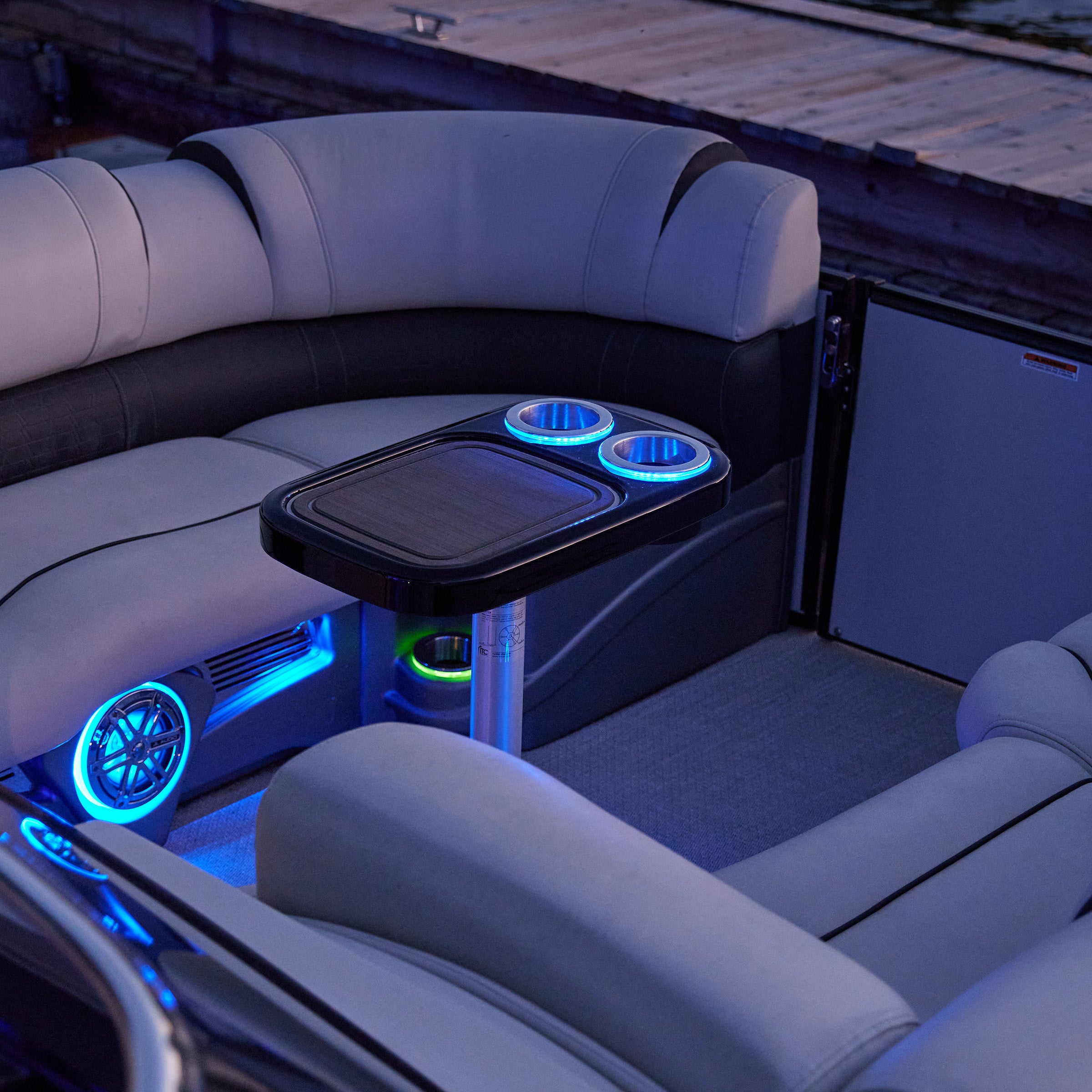 Battery Powered LED Lit Cocktail Boat Table w/ Center Foam Mat