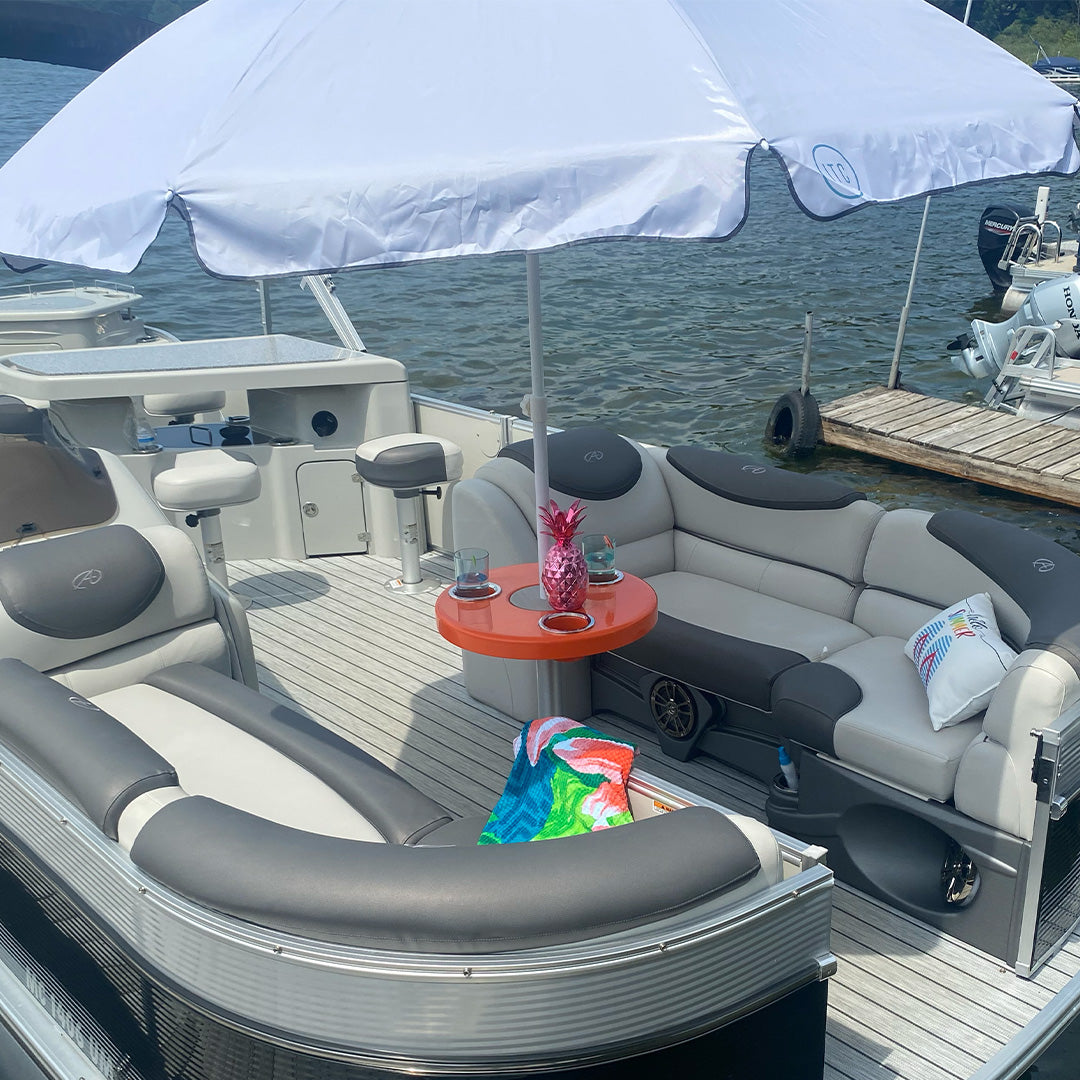 Round Boat Table System with Umbrella