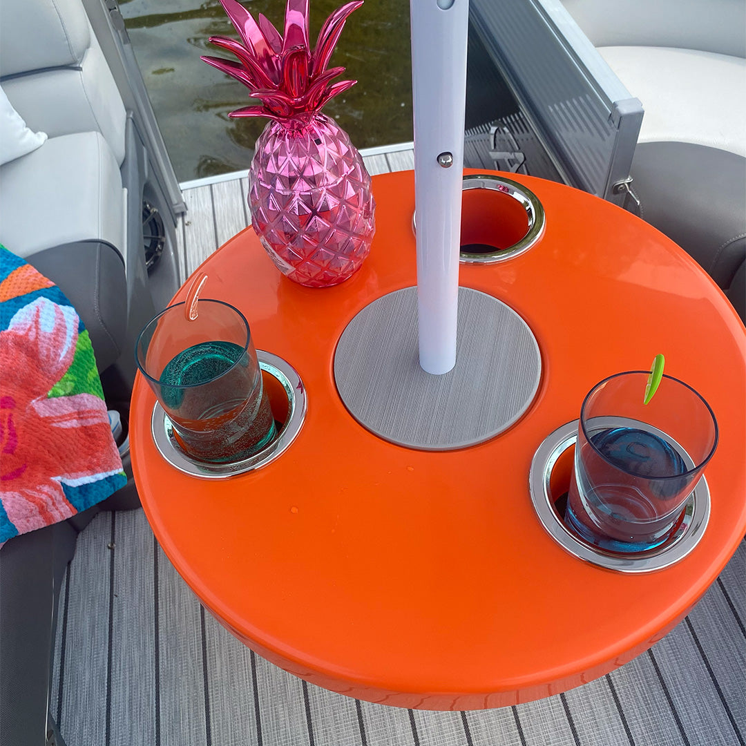 Round Boat Table System with Umbrella