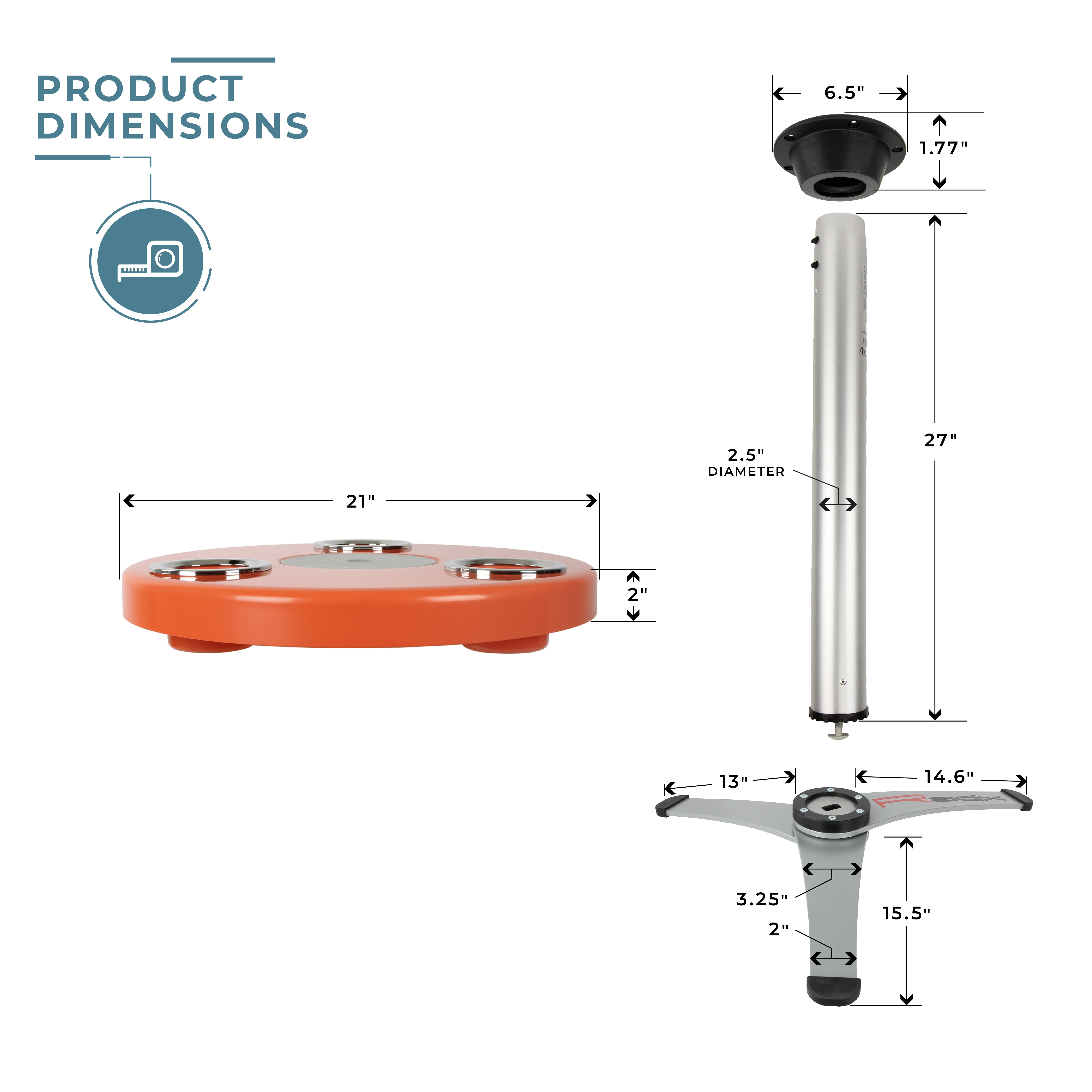 Round Outdoor Table with Radix Table Leg Stand