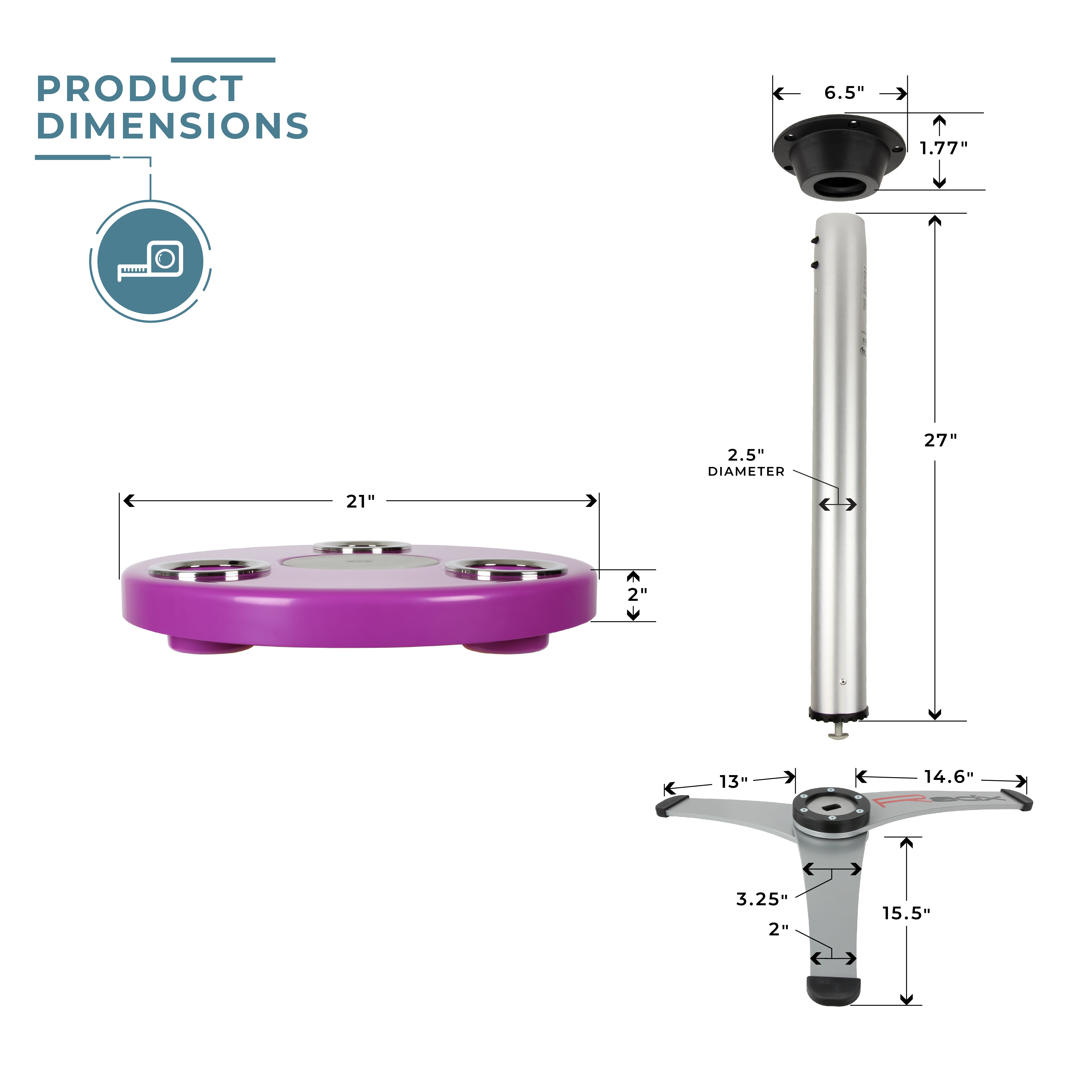 Round Outdoor Table with Radix Table Leg Stand