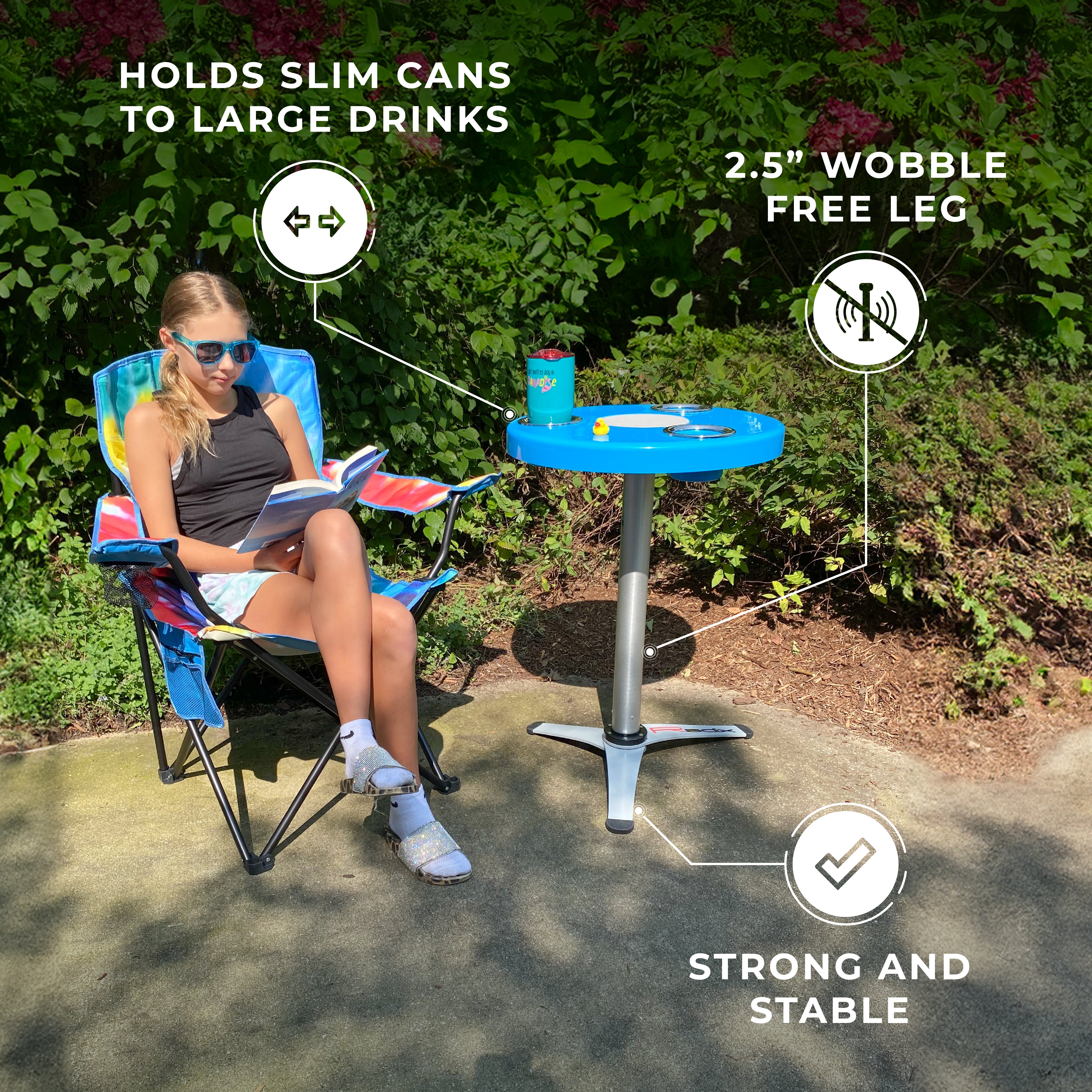 Round Outdoor Table with Radix Table Leg Stand