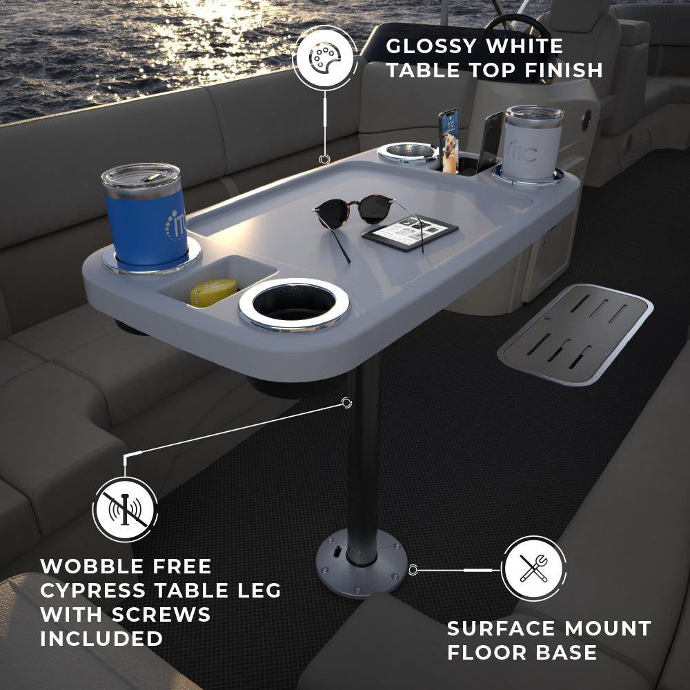 Glossy White - Non-lit Party Boat Table Systems