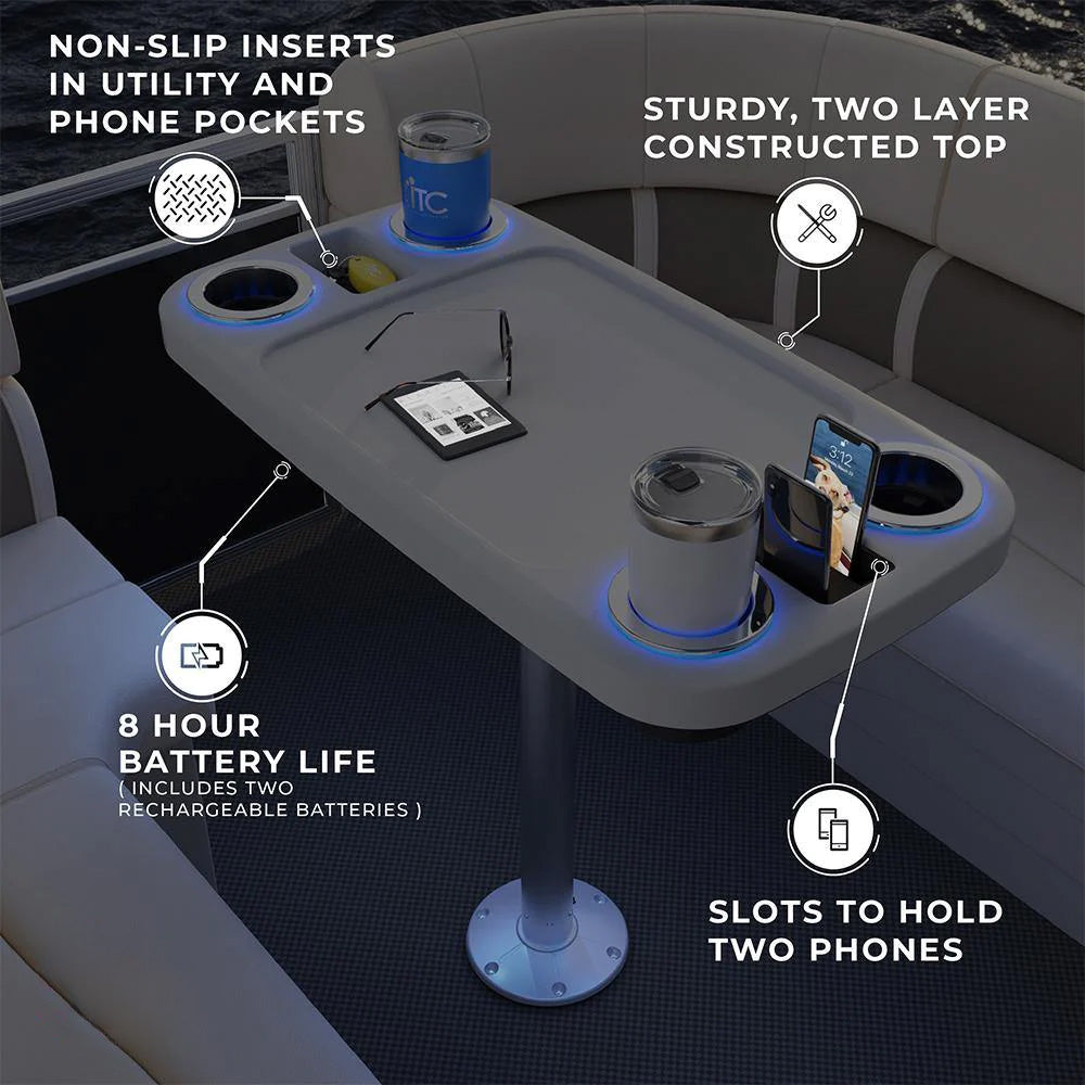 IURE MARINE Tainle Teel Cup Drink Holder White LED Built-in For - Foto 12