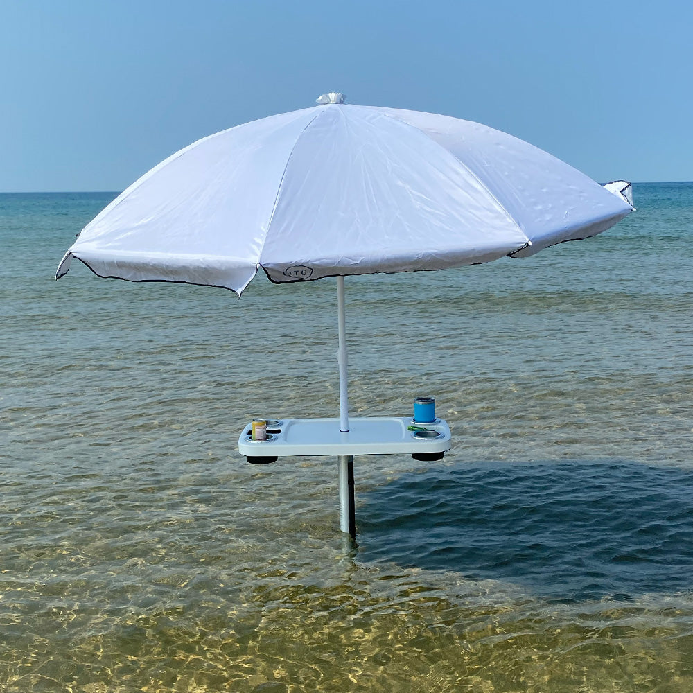 Non-Lit Party Table with Sand Bar Leg and Umbrella