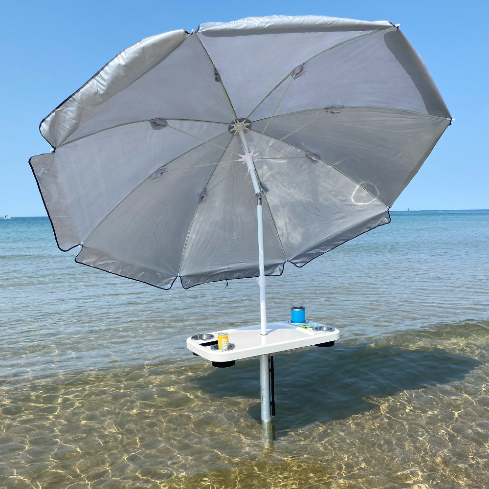 Non-Lit Party Table with Sand Bar Leg and Umbrella