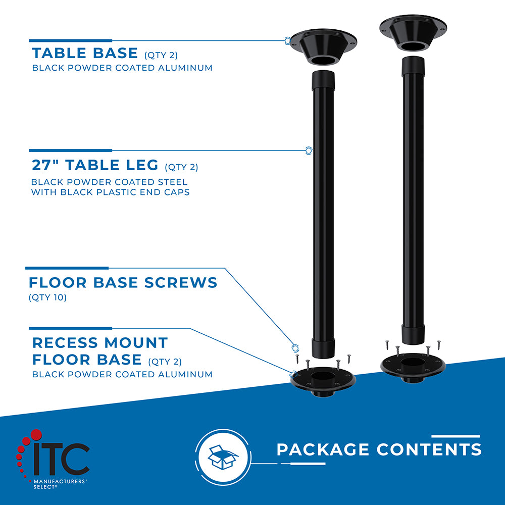 Surfit™ Table Leg Kit - Recessed Mount - Two Pack - 27" - ITC SHOP NOW