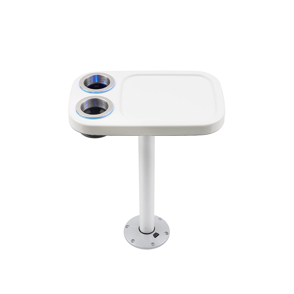 Glossy White - Battery Powered LED Lit Cocktail Boat Table
