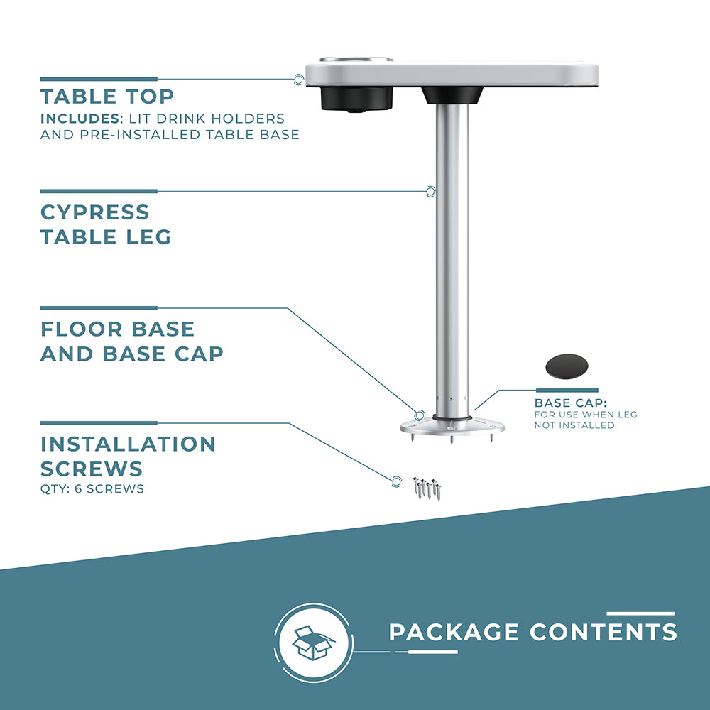 Glossy White - Unlit Cocktail Boat Table Systems | ITC SHOP NOW