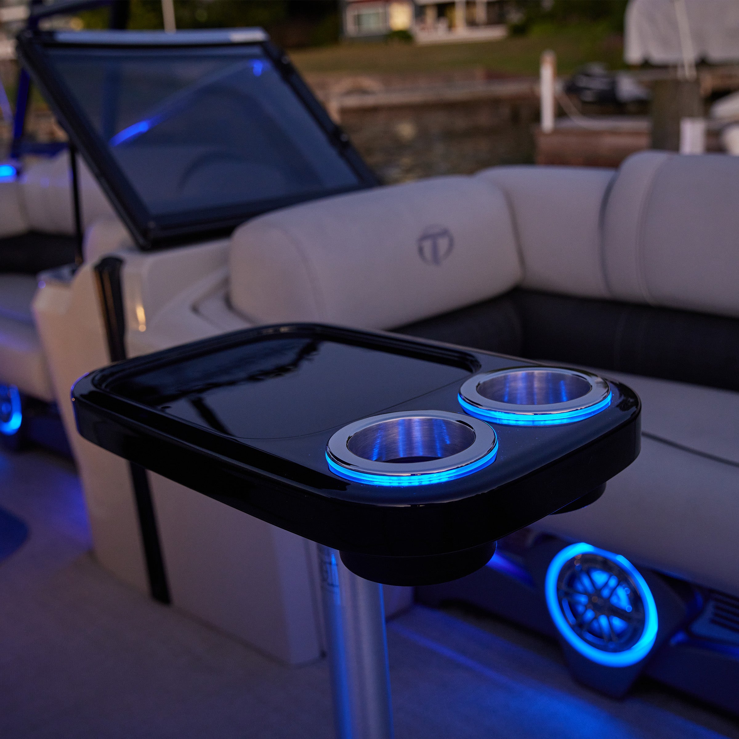 Glossy Black - Lit LED Cocktail Boat Table | ITC SHOP NOW