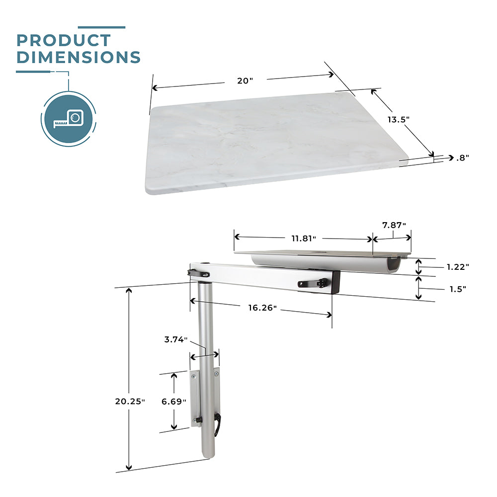 RV Side Table with MOD Leg System Product Dimensions| ITC Shop Now