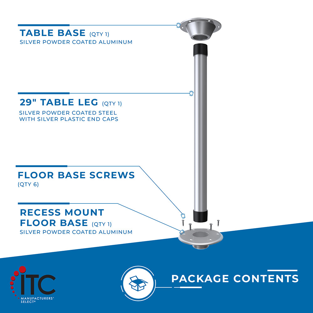 Surfit™ Table Leg Kit - Recessed Mount - Single Pack - 29" - ITC SHOP NOW