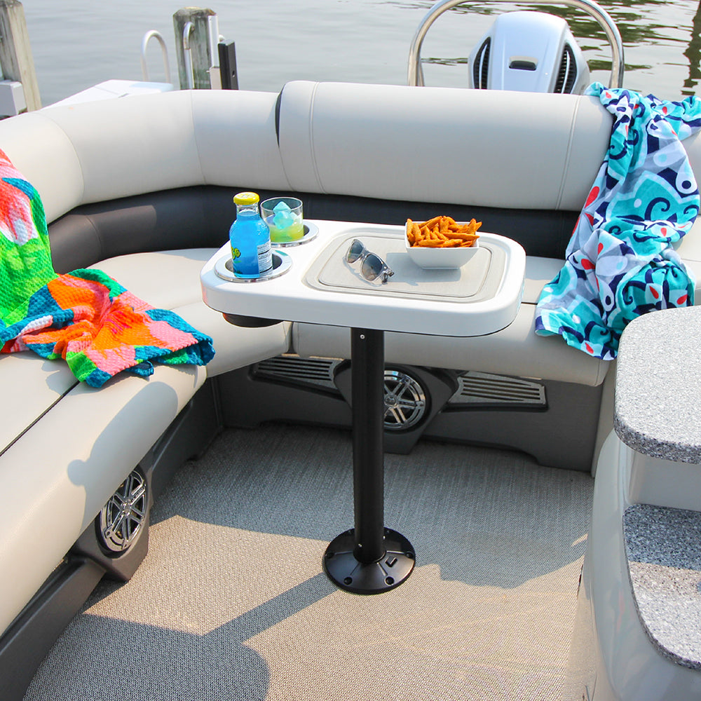 Glossy White - Unlit Cocktail Boat Table Systems w/ Center Foam Mat | ITC SHOP NOW
