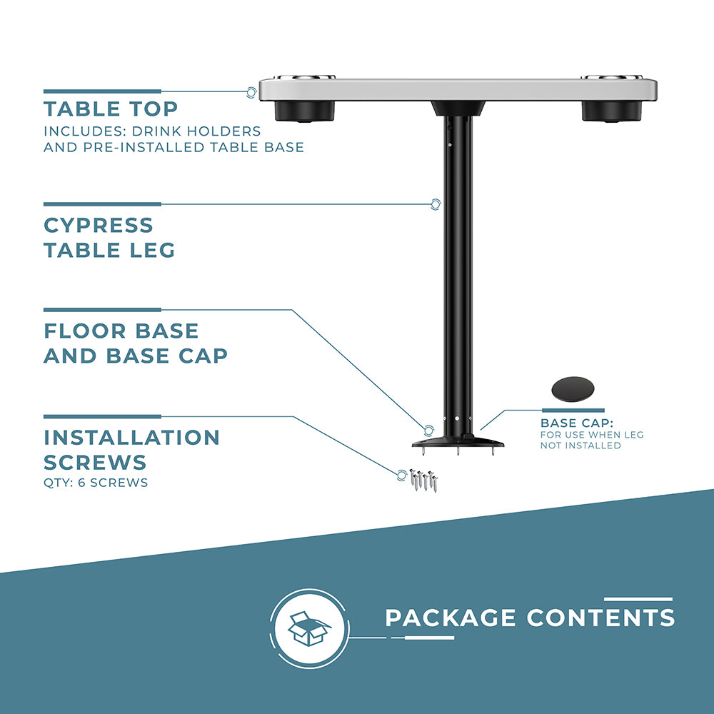 Glossy White Non-lit Boat Table Systems - ITC SHOP NOW