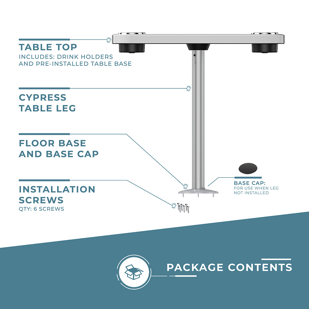 Glossy White Non-lit Boat Table Systems - ITC SHOP NOW