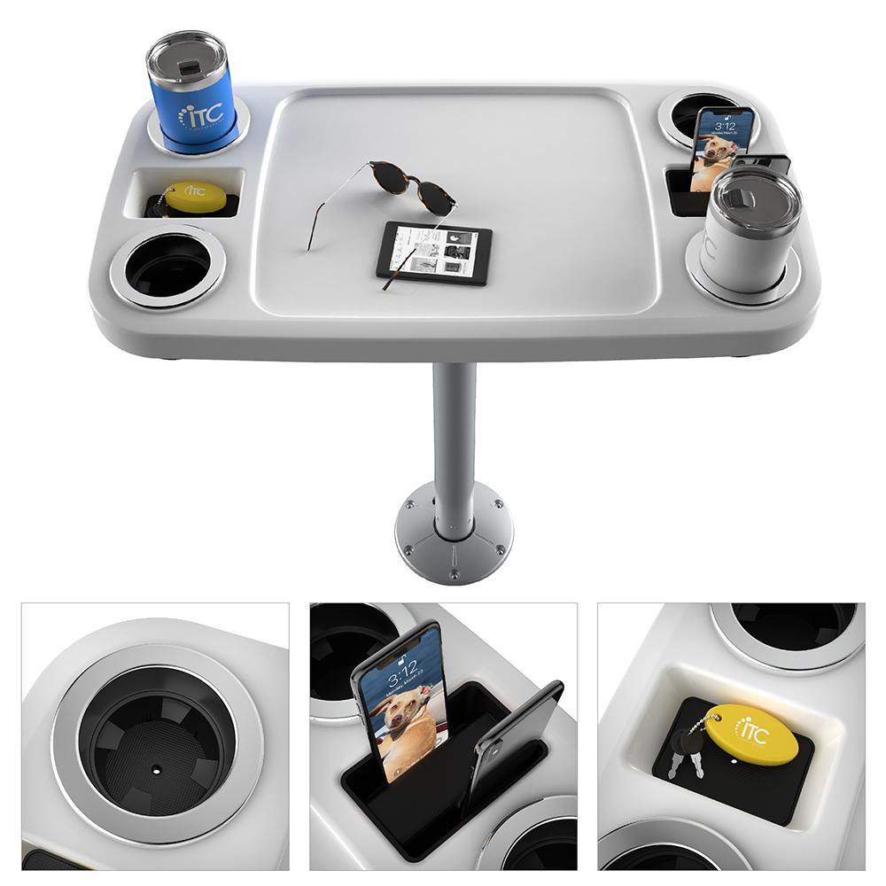 Glossy White Non-lit Boat Table Systems - ITC SHOP NOW